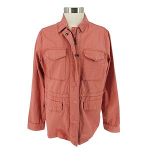 Thread & Supply Cargo Utility Jacket Canyon Rose Long Sleeve Zip Cinched